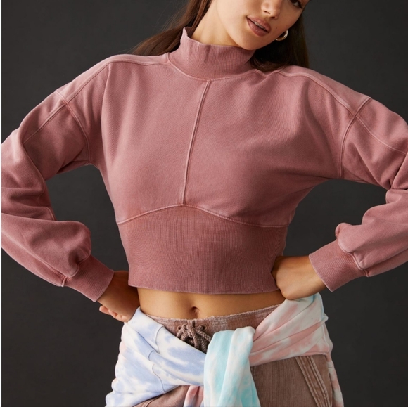 Anthropologie Tops - Anthropologie Daily Practice Cutout Mockneck Sweatshirt Mauve Women's Medium